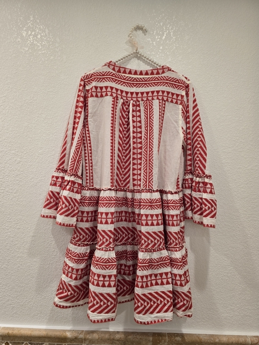 Devotion ELLA SHORT RED OFFWHITE Dress Tunic Small - Picture 6 of 11